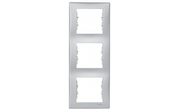 фото - Schneider Electric SE Sedna Алюминий Рамка 3-я вертикальная (SE SDN5801360)