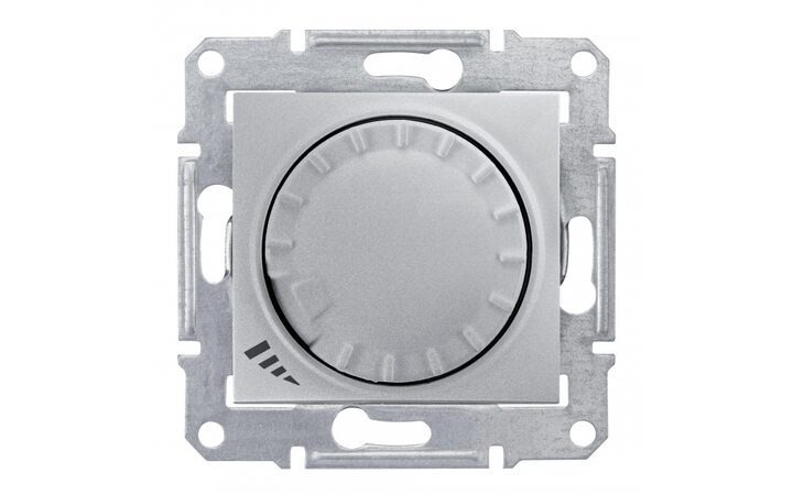 фото - Schneider Electric SE Sedna Алюминий Светорегулятор поворотно-нажимной 40-600Вт универсальный (SE SDN2200860)