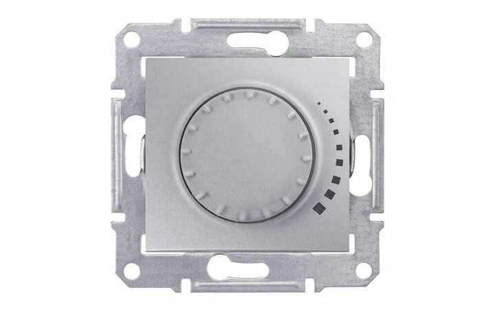 фото - Schneider Electric SE Sedna Алюминий Светорегулятор поворотно-нажимной 60-500Вт,для л/н и г/л с обмот.трансформатором (SE SDN2200560)