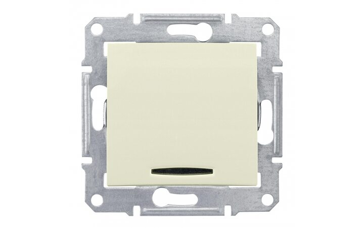 фото - Schneider Electric SE Sedna Беж Выключатель 1-клавишный с подсветкой 10 А (сх.1) (SE SDN1400147)