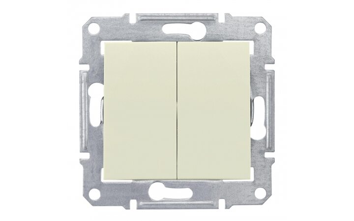 фото - Schneider Electric SE Sedna Беж Выключатель 2-клавишный 10А, IP44 (сх.5) (SE SDN0300447)