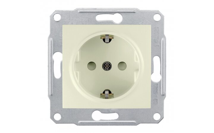 фото - Schneider Electric SE Sedna Беж Розетка 1-я с/з с защитными шторками (SE SDN3000147)