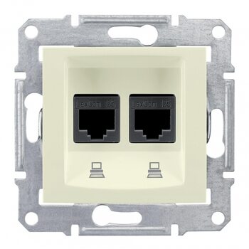 Schneider Electric SE Sedna Беж Розетка компьютерная 2-ая RJ45 кат. 5e UTP (SE SDN4400147)