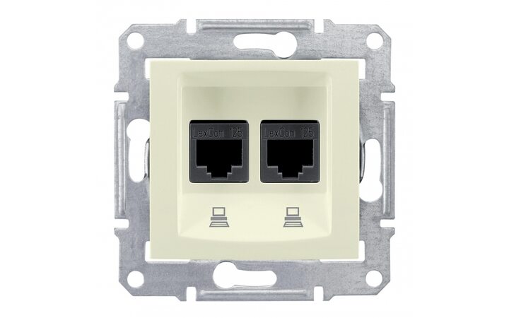 фото - Schneider Electric SE Sedna Беж Розетка компьютерная 2-ая RJ45 кат. 5e UTP (SE SDN4400147)
