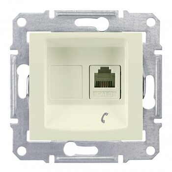 фото - Schneider Electric SE Sedna Беж Розетка ТЛФ 1-ая RJ11 (SE SDN4101147)