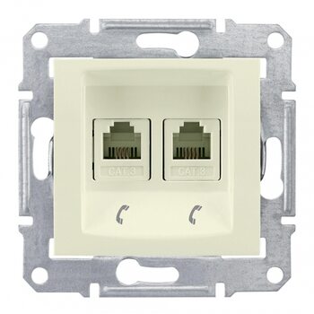 фото - Schneider Electric SE Sedna Беж Розетка ТЛФ 2-ая RJ11 (SE SDN4201147)