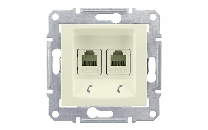 фото - Schneider Electric SE Sedna Беж Розетка ТЛФ 2-ая RJ11 (SE SDN4201147)