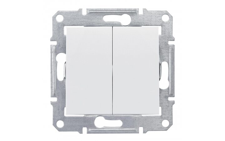 фото - Schneider Electric SE Sedna Бел Выключатель 2-клавишный 10А (сх.5) (SE SDN0300121)