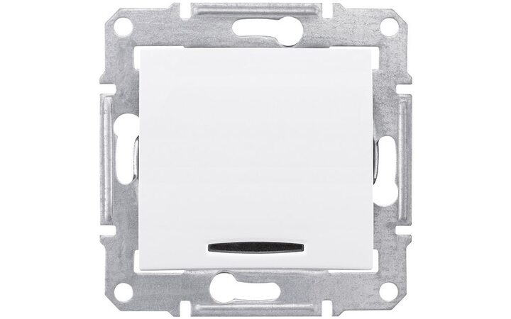 фото - Schneider Electric SE Sedna Бел Переключатель 1-клавишный с подсветкой 10А (сх.6) (SE SDN1500121)