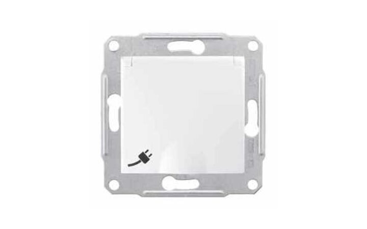 фото - Schneider Electric SE Sedna Бел Розетка 1-я с/з с защитными шторками с крышкой (SE SDN3100121)