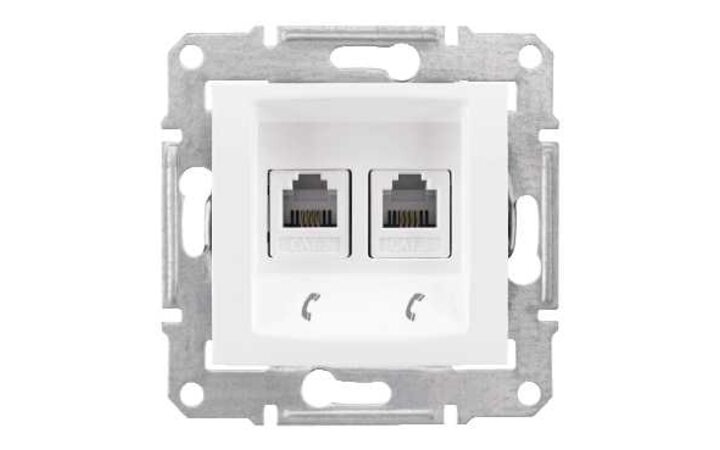 фото - Schneider Electric SE Sedna Бел Розетка ТЛФ 2-ая RJ11 (SE SDN4201121)