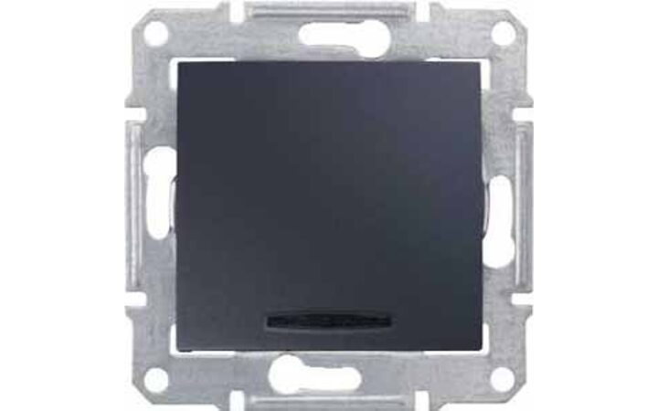 фото - Schneider Electric SE Sedna Графит Переключатель 1-клавишный с подсветкой 10A, 250В (сх.6) (SE SDN1500170)