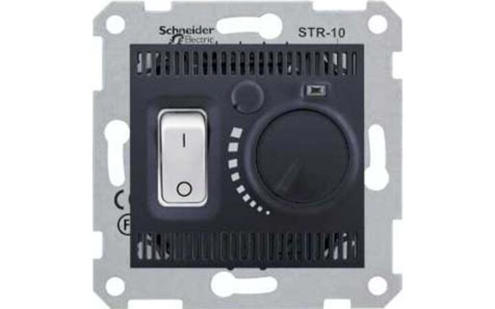 фото - Schneider Electric SE Sedna Графит Регулятор теплого пола 10А с датчиком (SE SDN6000370)
