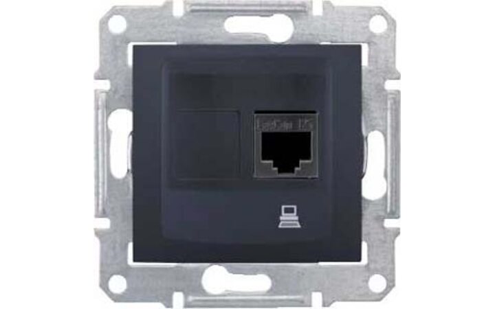 фото - Schneider Electric SE Sedna Графит Розетка компьютерная 1-ая RJ45 кат. 5e UTP (SE SDN4300170)