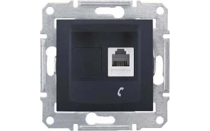 фото - Schneider Electric SE Sedna Графит Розетка ТЛФ 1-ая RJ11 (SE SDN4101170)