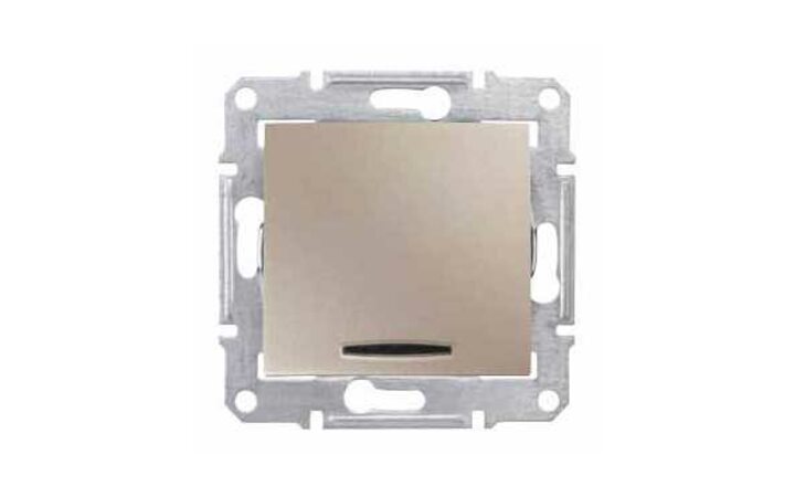 фото - Schneider Electric SE Sedna Титан Выключатель 1-клавишный с подсветкой 10 А (сх.1) (SE SDN1400168)