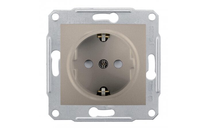 фото - Schneider Electric SE Sedna Титан Розетка 1-я с/з с защитными шторками (SE SDN3000168)