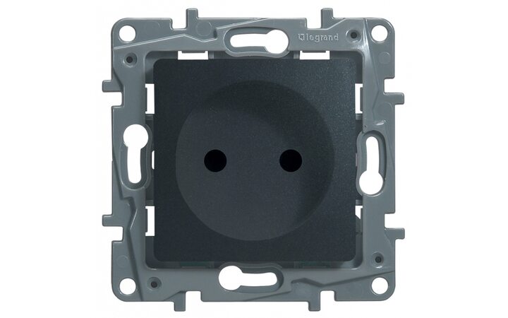 фото - Legrand Etika Антрацит Розетка б/з со шторками, винт. клем. 672634