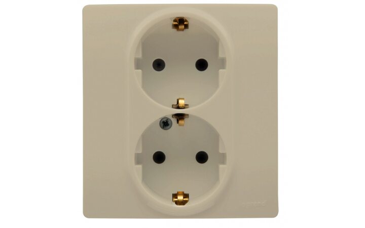 фото - Legrand Etika Крем Двойная розетка с/з, винты 672323