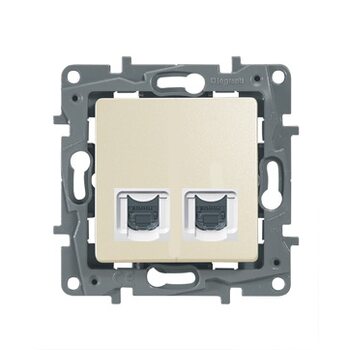 фото - Legrand Etika Крем Розетка тел.+ комп. (RJ11+RJ45) 5 кат. UTP 672352