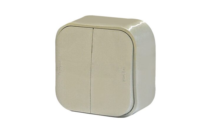 фото - Legrand Quteo Беж Выключатель 2-клавишный 10А (782232)