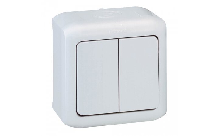 фото - Legrand Quteo Бел Выключат 2-клавишный IP44 10А (782302)