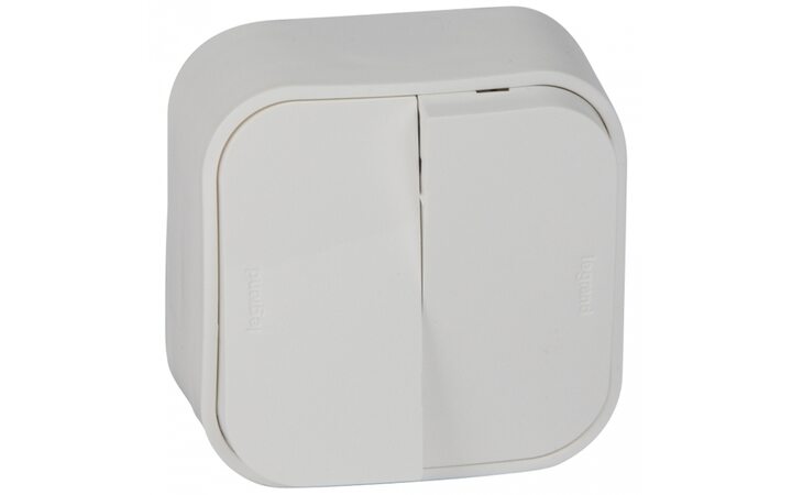 фото - Legrand Quteo Бел Выключатель 2-клавишный 10А (782202)