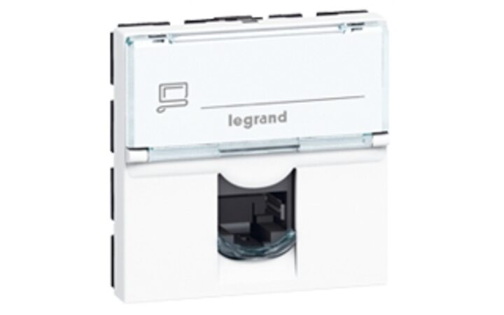 фото - Legrand Mosaic Розетка комп. 2М RJ45 UTP кат.5e (076554)