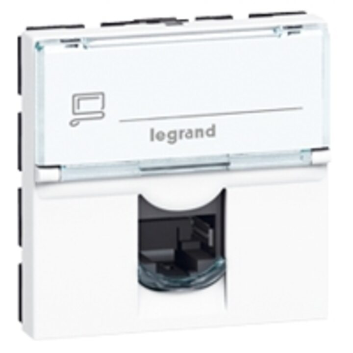 фото - Legrand Mosaic Розетка комп. 2М RJ45 UTP кат.5e (076554)