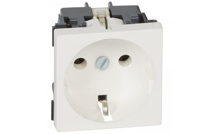 фото - Legrand Mosaic Розетка с/з 2М правая (077211)