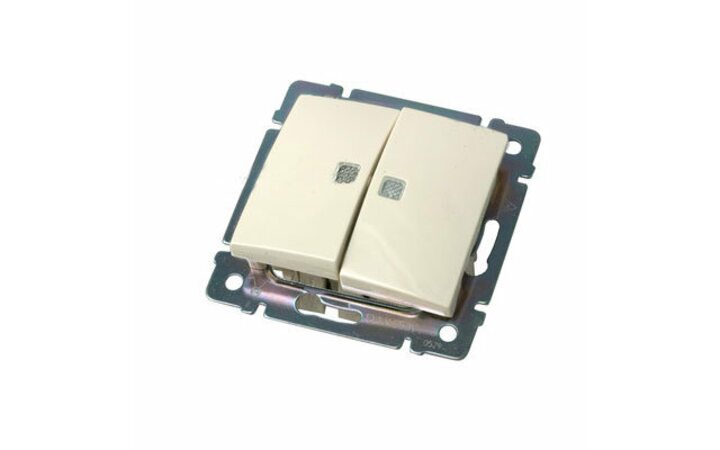 фото - Legrand Valena Крем Выключатель 2-клавишный с подсветкой (774328)