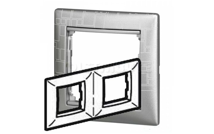 фото - Legrand Valena Алюминий Рамка 2-ая гориз (770152)