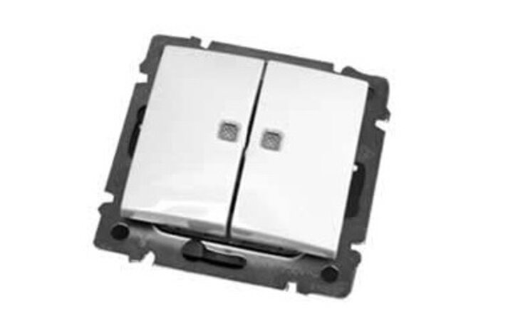 фото - Legrand Valena Бел Выключатель 2-х клавишный с подсветкой (774428)