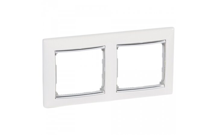 фото - Legrand Valena Белый/Серебряный штрих Рамка 2-ая горизонт. (770492)