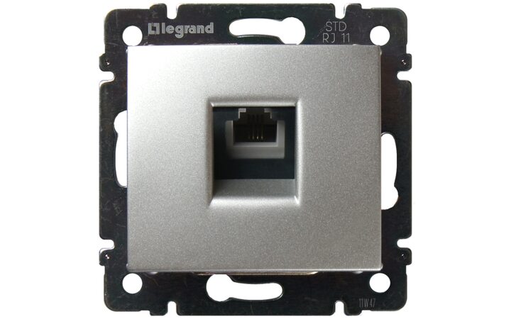 фото - Legrand Valena Алюминий Розетка ТЛФ 1-ая (770138)