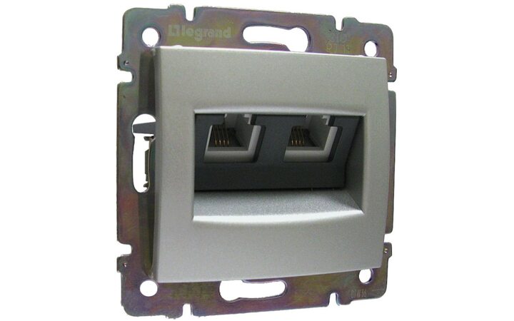 фото - Legrand Valena Алюминий Розетка ТЛФ 2-ая (770139)