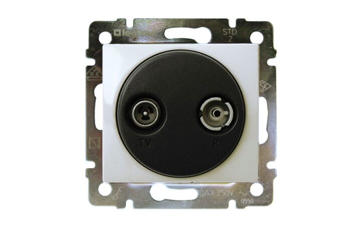 фото - Legrand Valena Бел Розетка TV-FM проходная 862 МГц 14 дБ (774434)