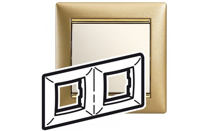 фото - Legrand Valena Матовое Золото Рамка 2-ая гориз (770302)
