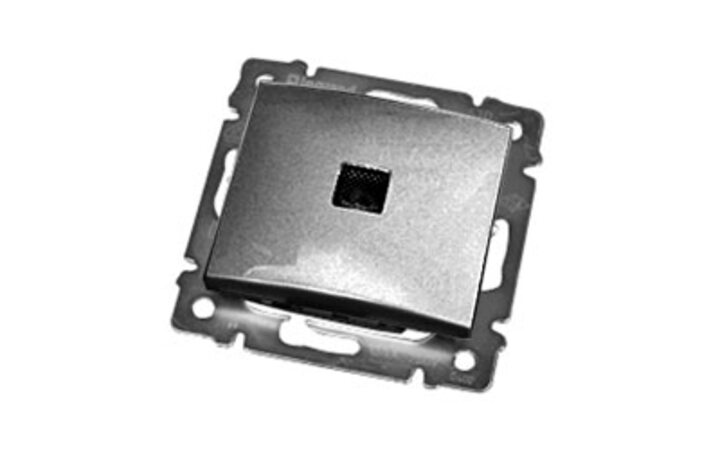 фото - Legrand Valena Алюминий Переключатель 1-клавишный с подсветкой, 16А (770203)