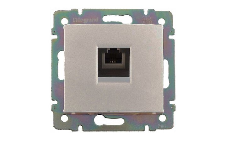фото - Legrand Valena Алюминий Розетка комп(RJ45) 1-ая 5 кат ISDN 300MHz 8конт (770141)