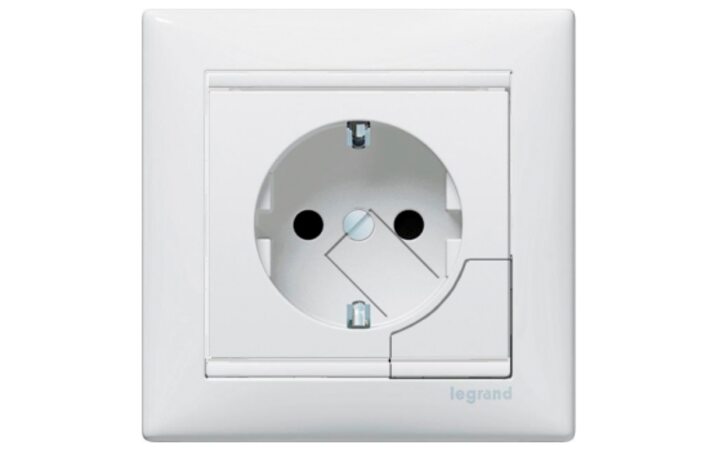 фото - Legrand Valena Бел Розетка 1-ая с/з литая (с выталкивателем) (774394)