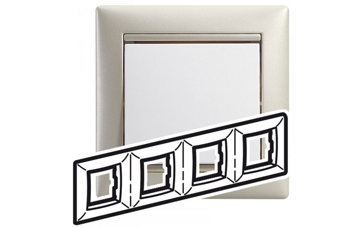 фото - Legrand Valena Жемчужный Рамка 4-ая гориз (770474)