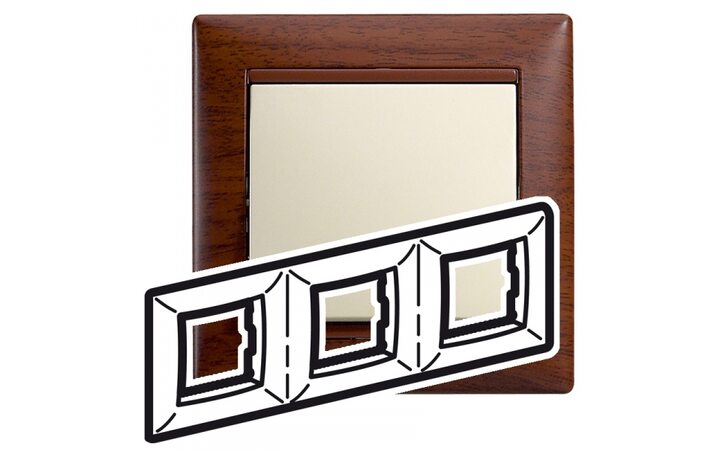 фото - Legrand Valena Тонированное дерево Рамка 3-ая гориз (770313)