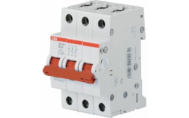 фото - ABB SD203 Рубильник 3P 32A рычаг крас. (2CDD283101R0032)