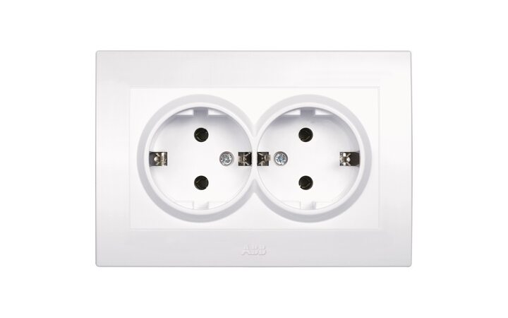 фото - ABB Cosmo Бел Розетка с/з двойная (632-010200-907)