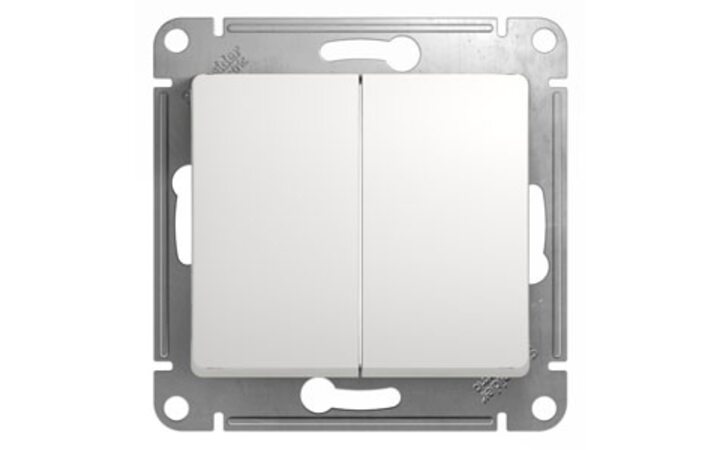 фото - Schneider Electric Glossa Бел Выключатель 2-клавишный, сх.5 (GSL000151)