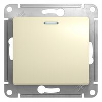 Schneider Electric Glossa Беж Выключатель 1-клавишный с подсветкой, сх.1а (GSL000213)