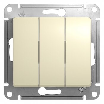 фото - Schneider Electric Glossa Беж Выключатель 3-клавишный, сх.3 (GSL000231)