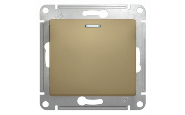 фото - Schneider Electric Glossa Титан Выключатель 1-клавишный с подсветкой, сх.1а (GSL000413)