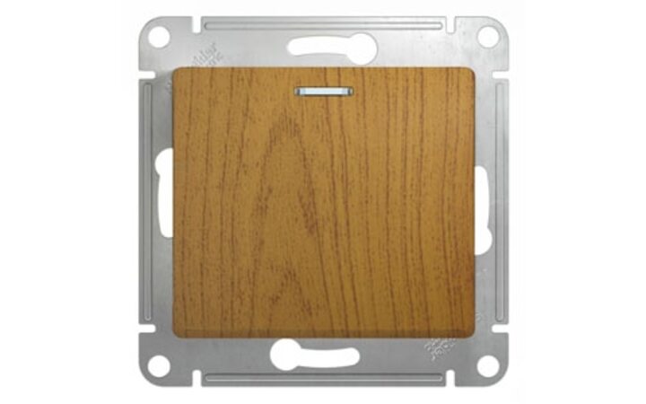 фото - Schneider Electric Glossa Дерево Дуб Выключатель 1-клавишный с подсветкой, сх.1а (GSL000513)